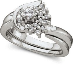 1 4 ctw. Heart Shaped Bridal Ring in 14K White Gold