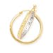 14K DIA-CUT YELLOW OUTSIDE WHITE INSIDE HOOP EARRINGS