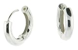 High Polished Sterling Silver Huggies Earrings Round Shape (3/4X1/8) (17mmx4mm)