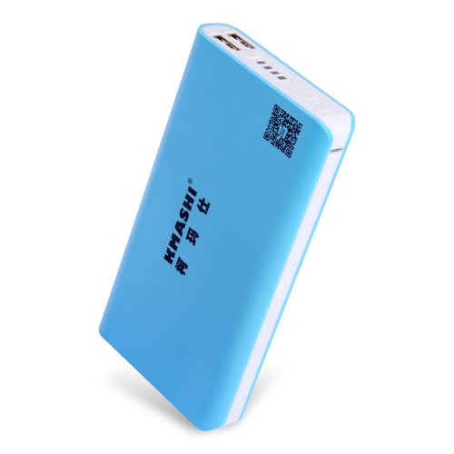 KMAX-810 20000mah Dual USB Extended External Travel Battery Pack Mobile Power Charger Iphone 5 5S 5C, 4S, 4, iPad Mini, iPod Touch, Samsung Galaxy S4, S3, S2, Note 2, HTC One, Evo, Thunderbolt, Incredible, Droid DNA, Motorola Atrix, Droid, Google Glass, Nexus 4, LG Optimus and More (Blue)