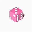16mm d6 Pink/White Opaque Square Edge Dice with Pips
