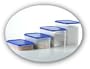 Tupperware Modular Mates Rectangle Set of Five. Red Seals