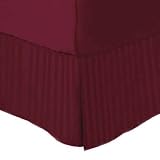 MARRIKAS 300TC Egyptian Cotton QUEEN Bed Skirt Burgundy Stripe