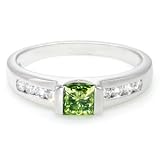 18K White Gold 0.502ct Diamond & White Diamond Ring - Size N
