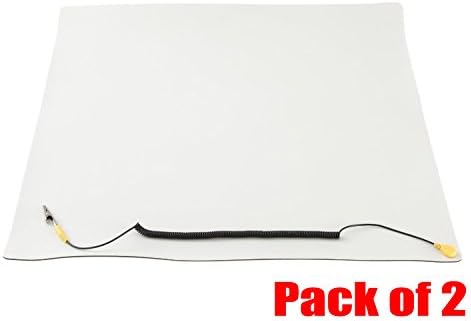 iMBPrice® (Pack of 2) 23.6" x 23.6" Destop Anti-Static Mat Components Other Black, Ivory