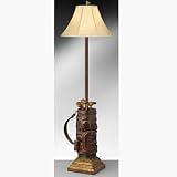 Contemporary 58 Golf Bag Floor Lamp with Hand sewn bell shaped shantung stretched silk shade, (FREE SHIPPING)