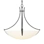 Murray Feiss F1889/3ORB Boulevard Three-Light Uplight Chandelier, Oil Ruibbed Bronze with White Opal Etched Glass Bowl