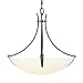 Murray Feiss F1889/3ORB Boulevard Three-Light Uplight Chandelier, Oil Ruibbed Bronze with White Opal Etched Glass Bowl