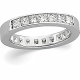 14K White Gold Diamond Wedding Band Ring