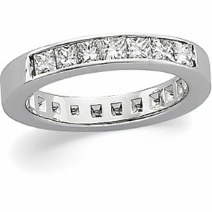 14K White Gold Diamond Wedding Band Ring