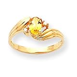 14k .03ct Diamond & Citrine BirthStone Ring