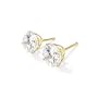 2.00 Ct. T.W. Round Cubic Zirconia Stud Earrings In 14kt Yellow Gold