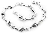 Sterling Silver Baby Feet Foot Charm 9.5 to 10.5 Anklet