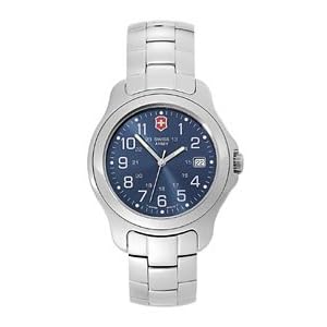 Swiss Army Men's Blue Dial 3-Hand Date Silver tone Steel Watch 24566