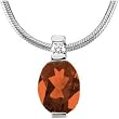 14K White Gold Fire Opal and Diamond Pendant