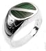 Sterling Silver Diagonal Inlay Malachite Ring (Size 10,11,12,14)