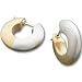 18K Yellow Gold & Platinum Hoop Earring 20.5 mm