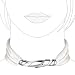 Jewelry : Masini Twisting Sterling Silver Choker w/3 colored Fabrics