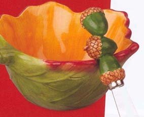 Boston Warehouse Leaf Dip Bowl with Spreader