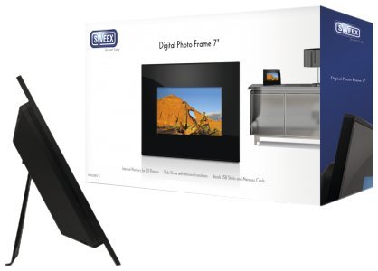 SWEEX MM008v2 17,8cm 7Zoll Digital PhotoFrame 2MB Internal Memory SD HC MMC MS JPEG format 8 languages Clock Calendar