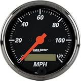 Autometer (1488 3 1/) Designer Black Series Speedometers - (3 1/8) Electric (120 MPH) Includes mechanical odometer. Requires sender if car does not have one