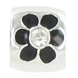 Quiges Sterling Silver Flower CZ Bead for Pandora/Troll/Chamilia etc necklaces and bracelets