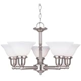 Review Sea Gull Lighting 31061-962 / Sea Gull Lighting 31061-962 Sussex Five-Light Chandelier, Brushed Nickel Finish with Satin White Glass