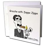 Londons Times Famous People Places Books Cartoons - Grocho Marx with Zeppo Zippo - Greeting Cards-12 Greeting Cards with envelopes