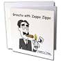 Rich Diesslins Famous People Places Books Cartoons - Grocho Marx with Zeppo Zippo - Greeting Cards-6 Greeting Cards with envelopes