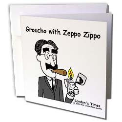 Londons Times Famous People Places Books Cartoons - Grocho Marx with Zeppo Zippo - Greeting Cards-6 Greeting Cards with envelopes