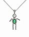 Sterling Silver Boy May Birthstone Necklace with Rolo Chain