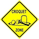 CROQUET ZONE lawn game ball sport sign