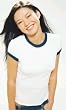 Bella Ladies 100% Cotton Sheer Ringer Tee