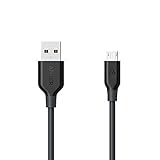 Anker PowerLine Micro USB ケーブル 【防弾仕様の高耐久ケブラー繊維】 急速充電 高速データ転送対応 数千回以上の折り曲げテスト Samsung、Nexus, LG、 Motorola、 Android スマートフォン他対応 (グレー 1.8m) A8133011