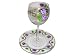 ArtisanStreet's Kiddush Cup Gift Set. 2 Piece Set of Large Wine Goblet with Matching Glass Plate. Features Hand Painted Grape Design and BOREI PRE HAGOFEN in Gold Hebrew Lettering. Use for Shabbat, Holidays  Festivals. One of a Kind, Signed by Artisan