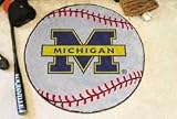 NCAA MICHIGAN WOLVERINES BASEBALL SHAPED DOOR MAT RUG