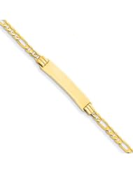 14k Figaro Id Bracelet