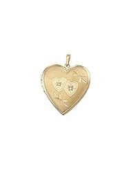 21.25x20.25 mm Heart Shaped Locket with Diamond in 14K Yellow Gold