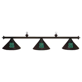 Michigan State MSU Spartans 3pc BLACK METAL SHADE POOL TABLE LIGHT LAMP