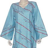 Gowns - Womens Caftans Dress Cotton Blue Size M (kftn692)