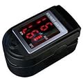Finger Pulse Oximeter - %SpO2 (Blood Oxygen Saturation) & Heart Rate Monitor with Instructions, Lanyard & Carry Case (in RETAIL PACKAGING) - BLACK