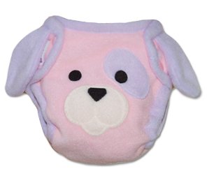 Pink Puppy Diaper Cover (M)