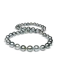 9 x 9.5mm natural color dove silver baroque Tahitian south sea cultured pearl necklace 17"