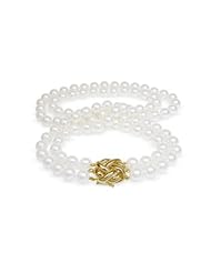 7.5x8mm A+ Quality Double Strand Japanese Akoya saltwater cultured pearl necklace 17" and 18"
