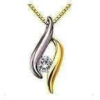 Pendant Jewellery Jewellery Ag Real Diamond Yellow & White Gold Plated Fashion Pendant Jewellery # AGSP0029