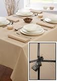 100% Cotton 54in x 90in Parchment Tablecloth and 4 Napkin Set