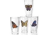 Tropix Ultra 16 oz. Set of 4 Butterflies Tumblers