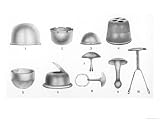 Various Forms of Female Contraception: Metal Caps and Studs Giclee Poster Print, 12x9