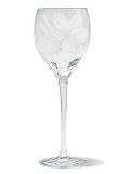 Hawaiian Etched Plumeria Flower Wine Glass