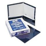 High Gloss Laminated Paperboard Folder, 100-Sheet Capacity, Navy